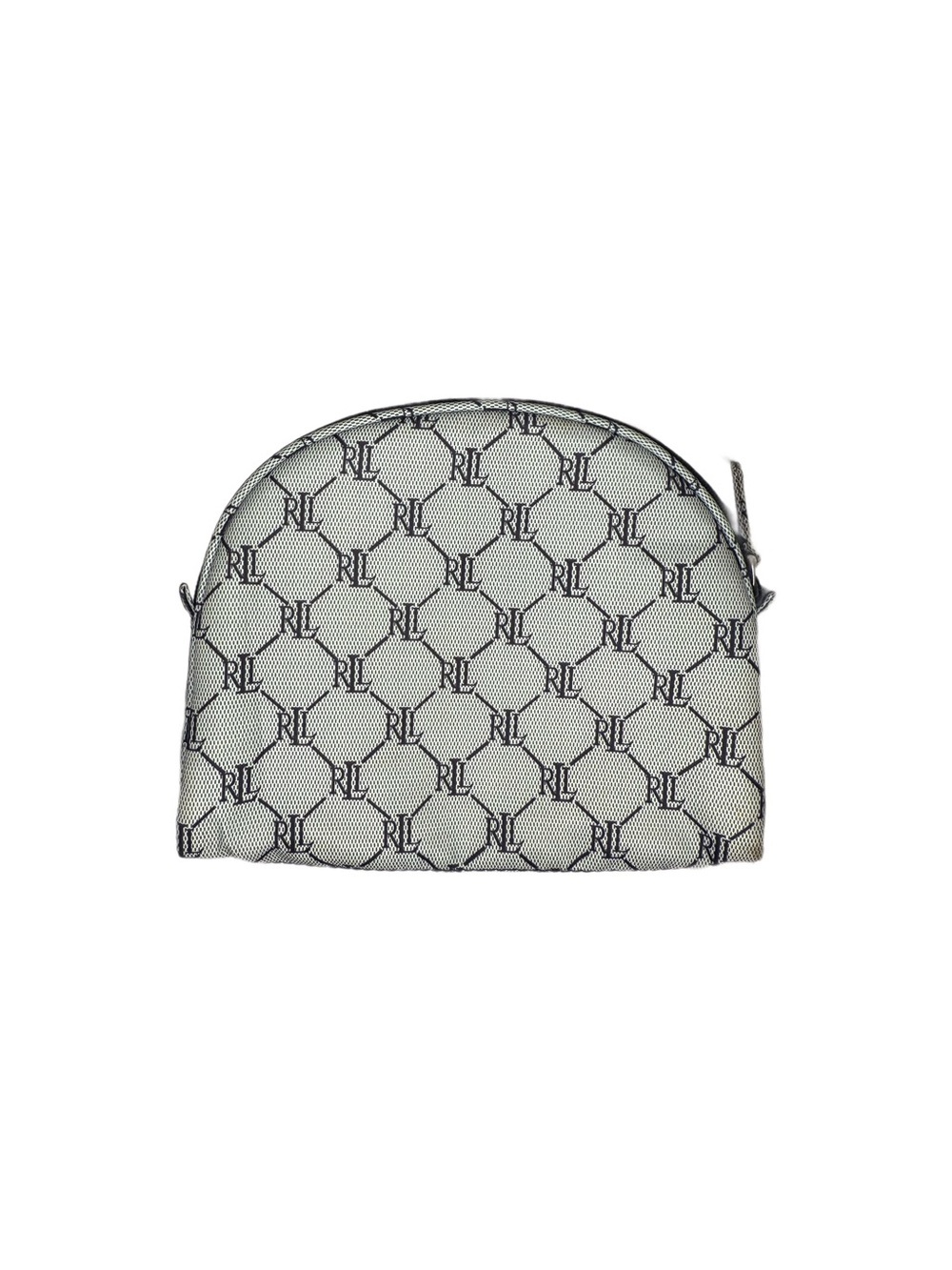 Ralph Lauren Cream & Navy RL Monogram Cosmetic Case